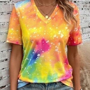 Women’s EMERY ROSE Tie Dye V Neck Tee - Size XL - NWT